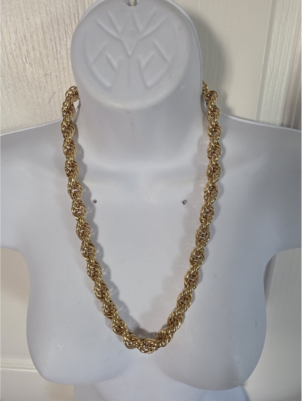 Vintage Monet Rope Necklace Chain Twisted Vintage Gold Tone